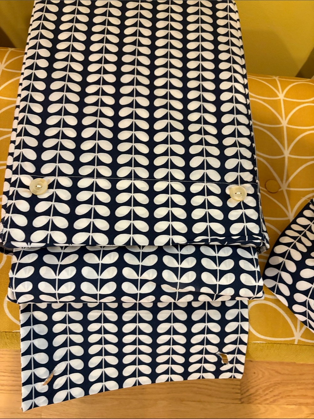 Orla Kiely Tiny Stem Navy & White Queen Bedding Set-EUC - Picture 9 of 11